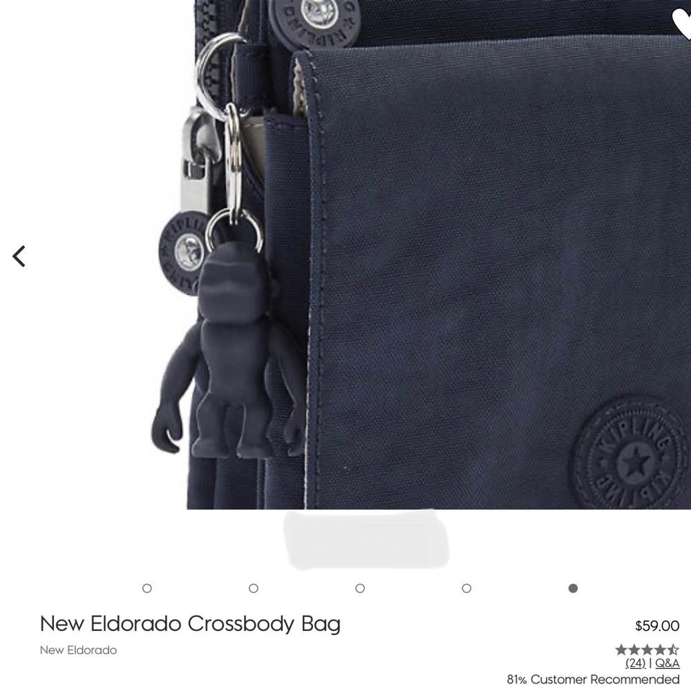 Kipling Eldorado Black Crossbody NWT - Picture 5 of 7